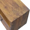 TV staliukas Artisan Furniture Lunar prie sienos montuojama mango medienos TV spintelė su 2 stalčiais, kaštono atspalvio