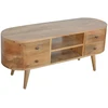 TV staliukas Artisan Furniture Mango medienos TV spintelė su 4 stalčiais ir 2 lentynomis, ąžuolo atspalvio