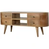 TV staliukas Artisan Furniture Mango medienos TV spintelė su 4 stalčiais ir 2 lentynomis, ąžuolo atspalvio