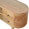 TV staliukas Artisan Furniture Mango medienos TV spintelė su 4 stalčiais ir 2 lentynomis, ąžuolo atspalvio