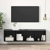 TV staliukas TV spintelių komplektas Juodas ąžuolas 37 x 37 x 142,5 cm