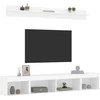 TV staliukas Sieninė TV sekcija su LED, 5 dalių, balta, apdirbta mediena