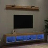 TV staliukas Sieninė TV sekcija su LED, 5 dalių, ąžuolo, apdirbta mediena