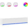 TV staliukas Sieninė TV spintelė su LED lemputėmis, balta, 180x31x38cm
