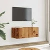 TV staliukas Sieninės TV spintelės, 2vnt., sendintos medienos, 80x30x30cm