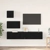 TV staliukas TV spintelių komplektas 3 pcs Juodas ąžuolas Apdirbta mediena