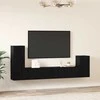 TV staliukas Sieninis televizoriaus stovas 3 pcs Juodas ąžuolas