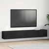 TV staliukas Televizoriaus spintelė 2 pcs Juoda 100 x 30 x 30 cm