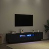 TV staliukas TV spintelių komplektas 2 pcs Juoda 180 x 35 x 40 cm