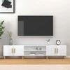 TV staliukas Televizoriaus spintelė, balta, 180x31,5x40cm, mediena, blizgi