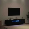 TV staliukas Televizoriaus spintelė Juoda 160 x 35 x 40 cm Apdirbta mediena