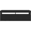 TV staliukas Televizoriaus spintelė su LED Juodas ąžuolas 120 x 35 x 40 cm