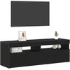 TV staliukas Televizoriaus spintelė su LED Juodas ąžuolas 120 x 35 x 40 cm