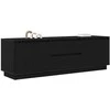 TV staliukas Televizoriaus spintelė su LED apšvietimu, juoda, 160,5x41x50 cm