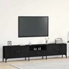 TV staliukas Televizoriaus spintelė su stalčių juoda ąžuolo 200 x 25 x 44 cm