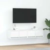 TV staliukas Televizoriaus spintelės, 2vnt., baltos, 60x31x25,5 cm, mediena