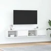 TV staliukas Televizoriaus spintelės, 2vnt., baltos, 80x31x25,5 cm, mediena