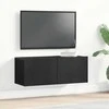 TV staliukas Televizoriaus spintelė 2 pcs Juodas ąžuolas 80 x 30 x 30 cm
