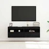 TV staliukas TV sieninė spintelė su LED 2 pcs juoda ąžuolo 60 x 30 x 40 cm