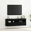 TV staliukas TV sieninė spintelė su LED 2 pcs juoda ąžuolo 60 x 30 x 40 cm