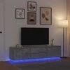 TV staliukas TV spintelė su LED lemputėmis, betono pilka, 193,5x41x50 cm