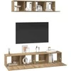 TV staliukas TV spintelių komplektas 4 pcs Amatininkų ąžuolas