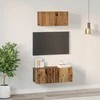 TV staliukas TV spintelių komplektas 2 pcs Senovinis medis Apdirbta mediena