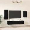 TV staliukas TV spintelių komplektas 4 pcs Juodas ąžuolas Apdirbta mediena