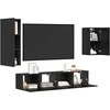 TV staliukas TV spintelių komplektas 4 pcs Juodas ąžuolas Apdirbta mediena