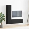 TV staliukas TV spintelių komplektas 4 pcs Juodas ąžuolas Apdirbta mediena