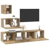 TV staliukas TV spintelių komplektas 4 pcs Amatininkų ąžuolas