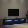 TV staliukas Televizoriaus spintelė 2 pcs Juodas ąžuolas 195 x 35 x 40 cm