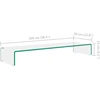 TV stovas/monitoriaus pakyla, skaidrus stiklas, 100x30x13 cm