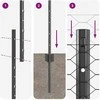 Hexagonal Fence with Post 50 x 1 m PVC dengtas plienas Pilka