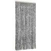 Užuolaida nuo musių, pilka/juoda/balta, 90x200cm, šenilis