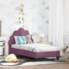 Lova Vaikiška Lovo Rėmas su Galvūgaliu Violetinė 70 x 140 cm Aksomas