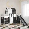Lova Vaikų Lofto Lovos Rėmas Balta ir juoda 90 x 190 cm Metalas