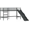 Lova Vaikų Lofto Lovos Rėmas Paprastas Juoda 75 x 190 cm Metalas