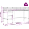 Lova Vaikų Lofto Lovos Rėmas Paprastas Juoda 75 x 190 cm Plienas