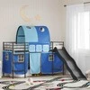 Lova Vaikų Lofto Lovos Rėmas Juoda ir mėlyna 100 x 190 cm Metalas