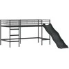 Lova Vaikų Lofto Lovos Rėmas Juoda ir mėlyna 90 x 200 cm Metalas