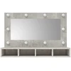 Veidrodinė spintelė su LED apšvietimu, pilka, 90x31,5x62cm