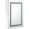 Veidrodinė vonios spintelė su LED, balta, 50x13x70cm, blizgi