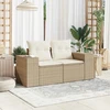 Vienvietė sodo sofa su pagalvėlėmis, smėlio, poliratanas