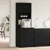 Virtuvės bufetai 2 pcs Juodas ąžuolas 60 x 50 x 180 cm