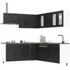 Virtuvinių spintelių komplektas, 11 dalių, Lucca, juoda