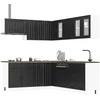 Virtuvinių spintelių komplektas, 11 dalių, Lucca, juoda