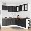 Virtuvinių spintelių komplektas, 11 dalių, Lucca, juoda