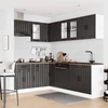 Virtuvinių spintelių komplektas, 11 dalių, Lucca, juoda