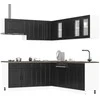 Virtuvinių spintelių komplektas, 11 dalių, Porto, juoda
